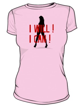 koszulka I will I can różowa