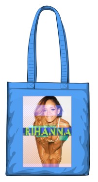Torba z nadrukiem Rihanna niebieska