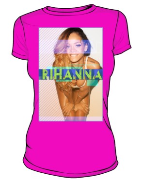Koszulka z nadrukiem Rihanna różowa