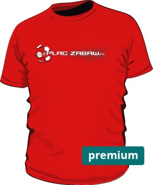 Czerwona koszulka męska premium z logo