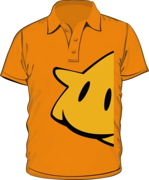 Koszulka polo pomarańczowa nadruk