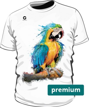 Niebieska Papuga koszulka premium