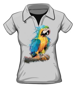 Niebieska Papuga koszulka polo