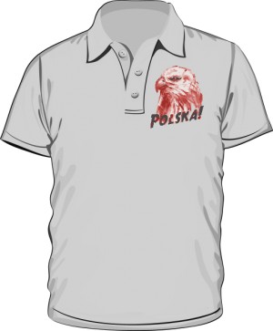 Koszulka polo szara Orzeł polski