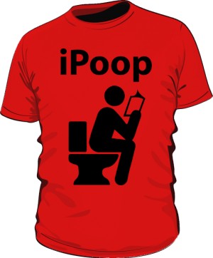 Koszulka męska czerwona iPoop