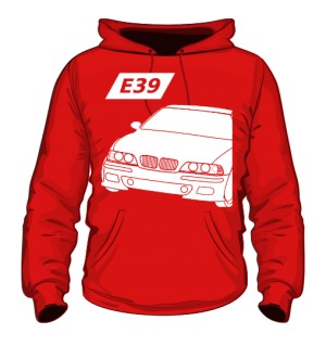 E39 Bluza z Kapturem Czerwona