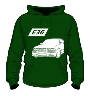 E36 Bluza z Kapturem Zielona