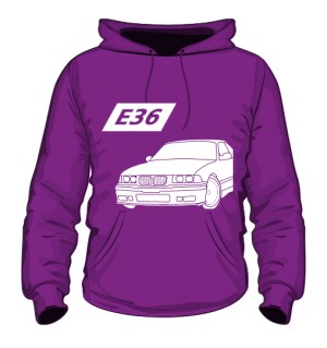 E36 Bluza z Kapturem Fioletowa