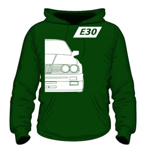 E30 Bluza z Kapturem Zielona