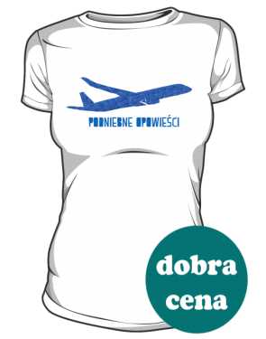 Koszulka damska z niebieskim samolotem