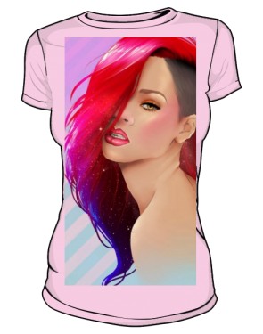 Rihanna T Shirt Damska Różowa