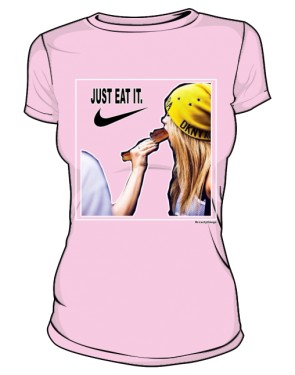 Cara Eat It T Shirt Damski Różowy