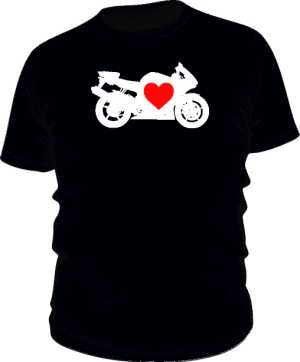 Koszulka slim motocykl serce