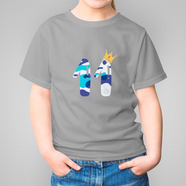 11 Urodziny Abstrakcja koszulka dziecięca kolor szary melanż