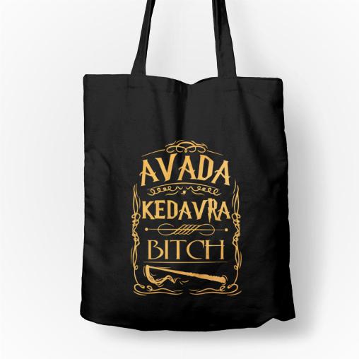 Avada Kedavra Bitch gold torba bawełniana