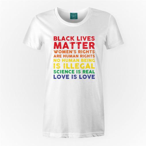 Black lives matter tęcza koszulka damska