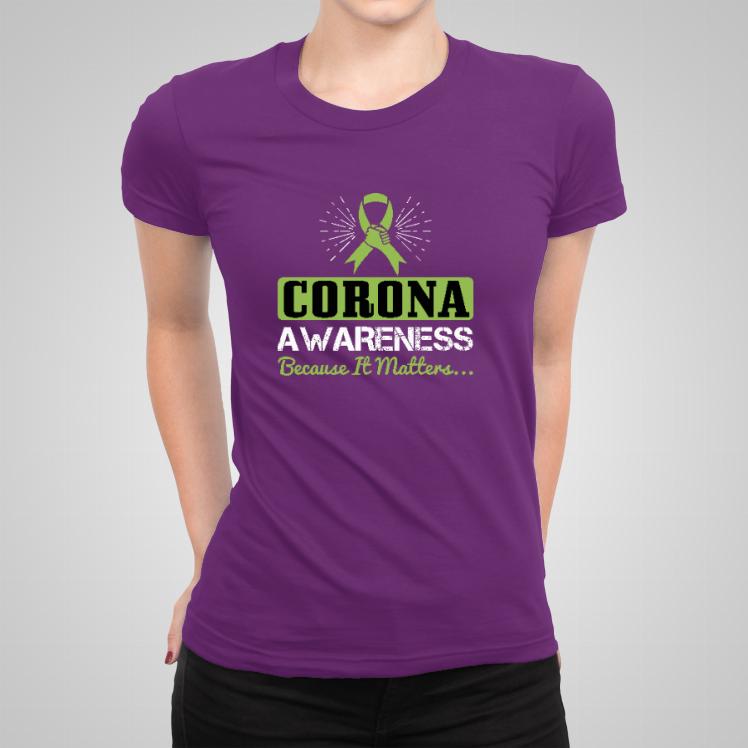 Corona awareness because it matters koszulka damska