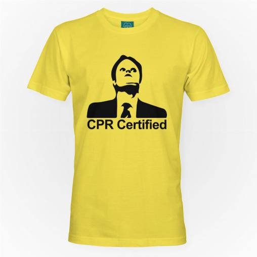 CPR Certified koszulka męska kolor żółty