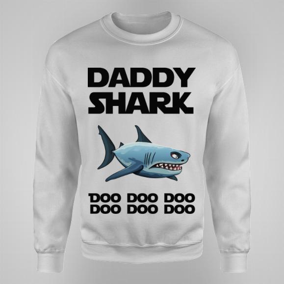 Daddy Shark czarny bluza męska bez kaptura