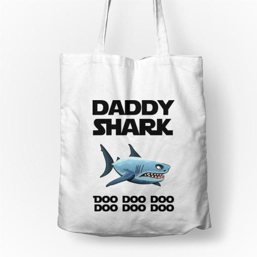 Daddy Shark czarny torba bawełniana