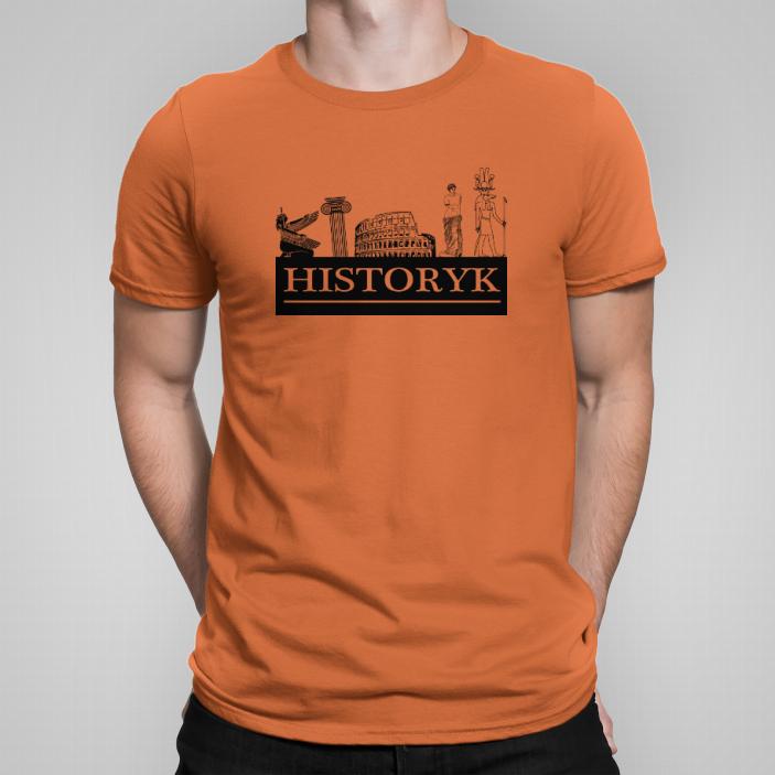 Dla historyka 1 koszulka męska kolor pomarańczowy