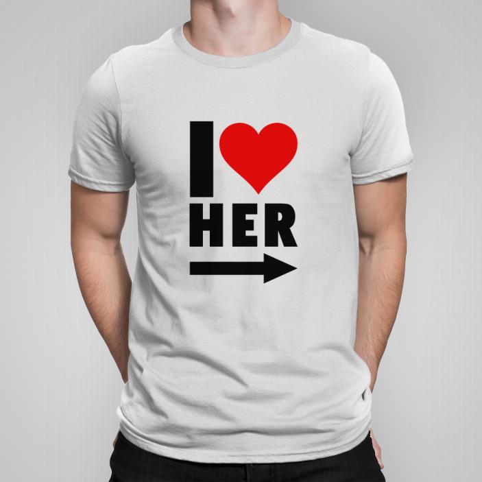 Dla zakochanych - I love her koszulka męska