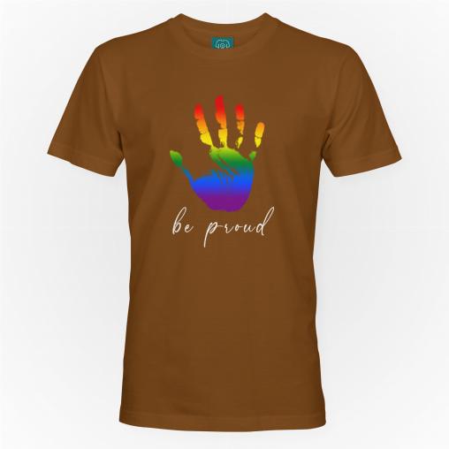 Dłoń LGBT 2 koszulka męska kolor brązowy