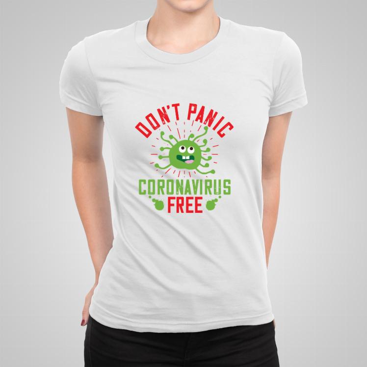 Don' t panic coronavirus free koszulka damska