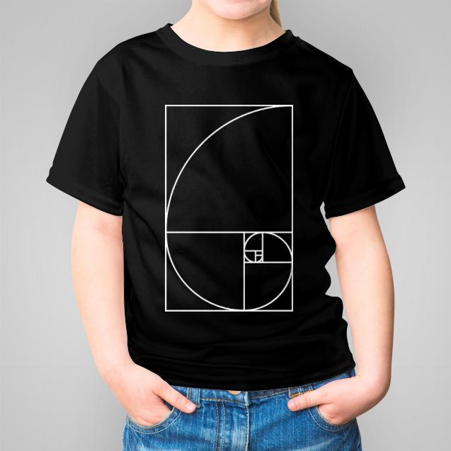 Fibonacci Spiral ciemne koszulka dziecięca