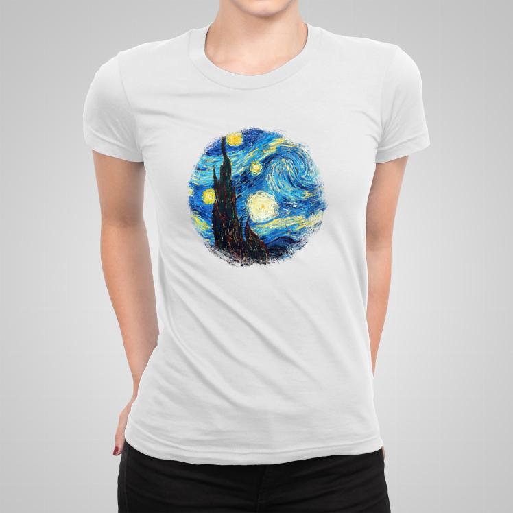 Gwiaździsta noc Van Gogh koszulka damska