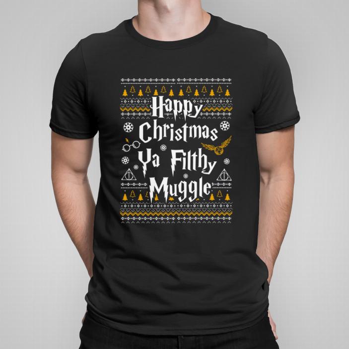 Happy Christmas Ya Filthy Muggle koszulka męska