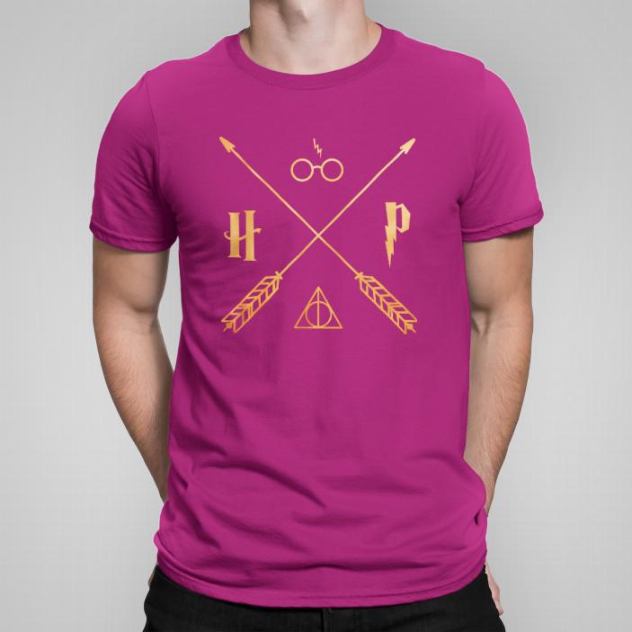 Harry Potter directions koszulka męska kolor fuksja
