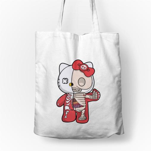 Hello Kitty Half Skeleton pop torba bawełniana