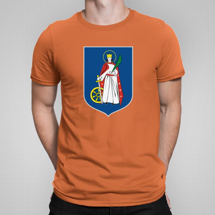 Herb Nowy Targ koszulka męska kolor pomarańczowy