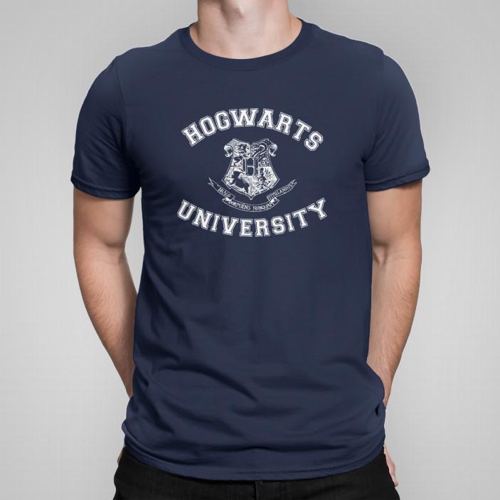 Hogwarts University koszulka męska kolor granatowy