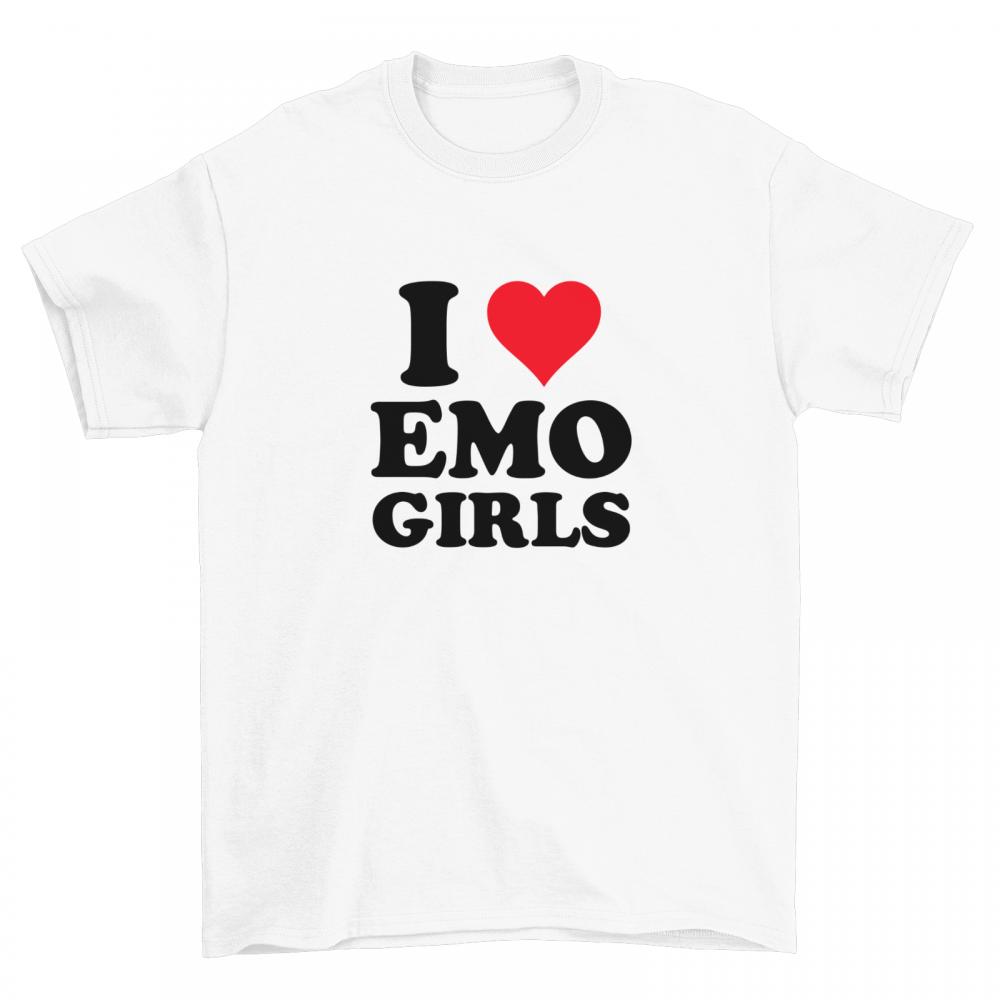 I love emo girls czarne koszulka męska
