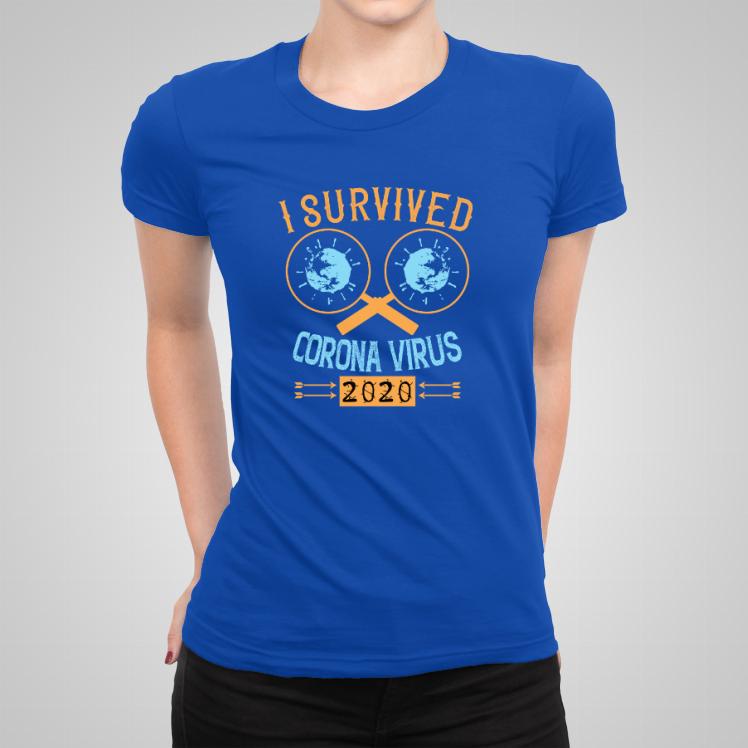 I survived corona virus 2020 koszulka damska
