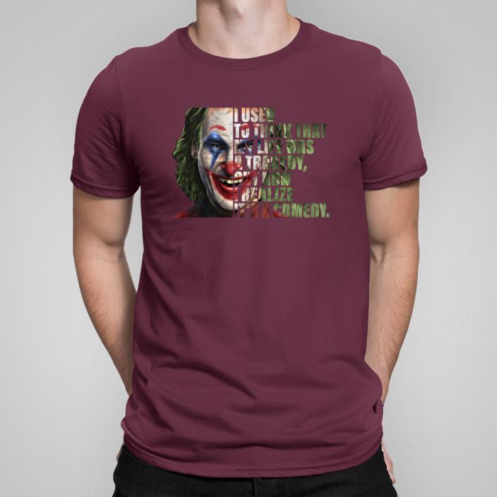 Joker I used to think koszulka męska kolor bordowy