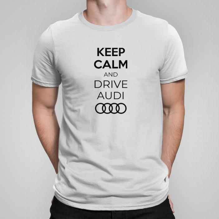 Keep calm and drive Audi koszulka męska