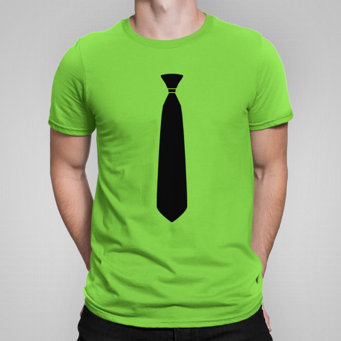 Krawat 2 koszulka męska kolor jasno zielony