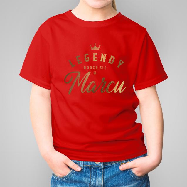 Legendy rodzą się w Marcu koszulka dziecięca kolor czerwony