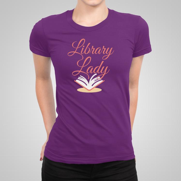 Library lady koszulka damska kolor fioletowy