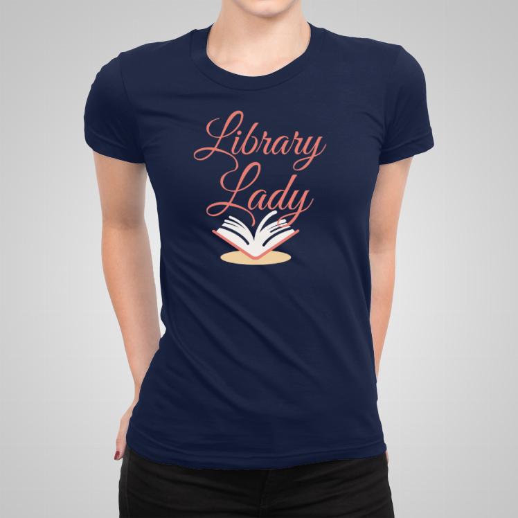 Library lady koszulka damska kolor granatowy