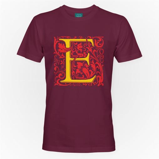 Litera E renesansowy inicjał koszulka męska