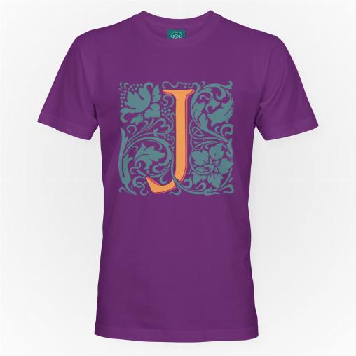 Litera J renesansowy inicjał koszulka męska