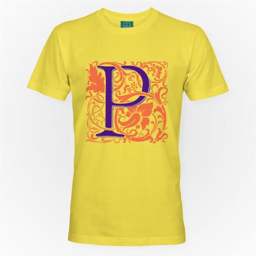 Litera P renesansowy inicjał koszulka męska