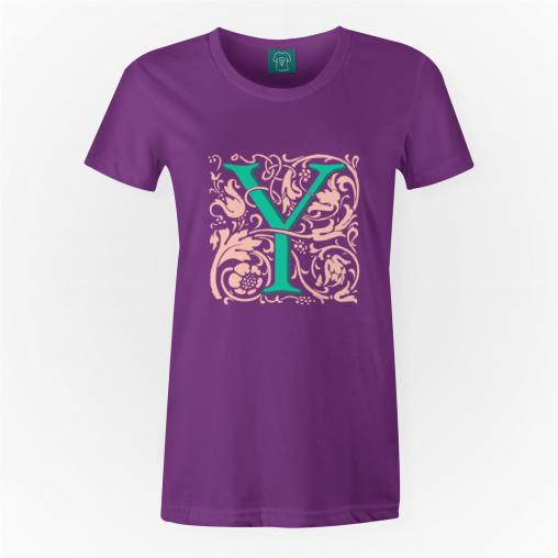 Litera Y renesansowy inicjał koszulka damska