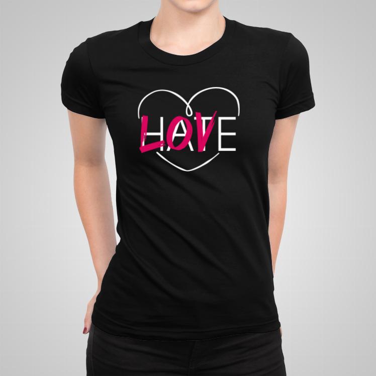 Love Hate ciemna koszulka damska