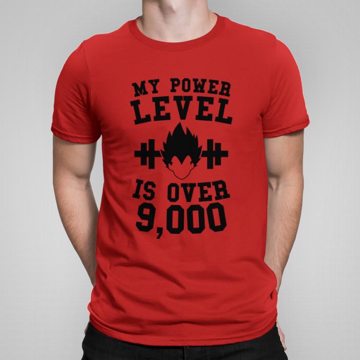 My power is 9000 2 koszulka męska kolor czerwony