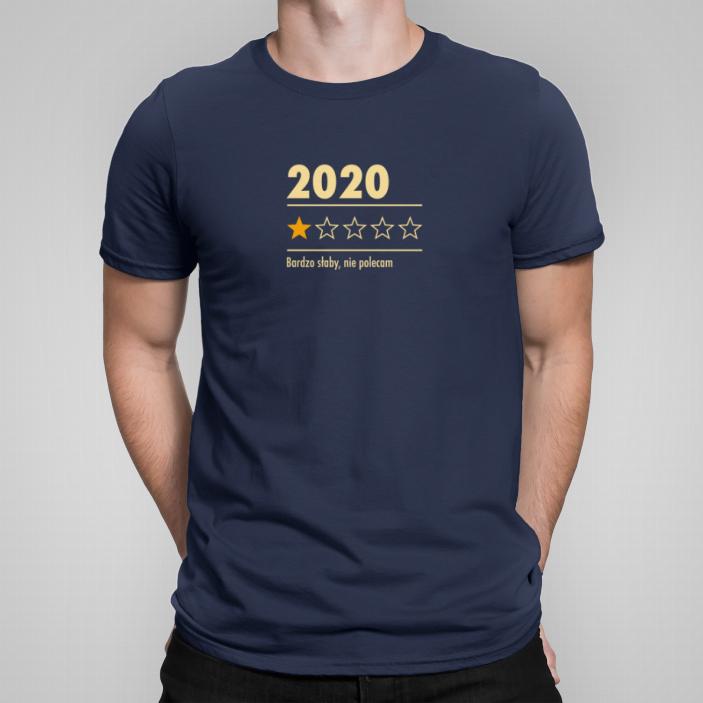 Rok 2020 nie polecam 2 koszulka męska kolor granatowy